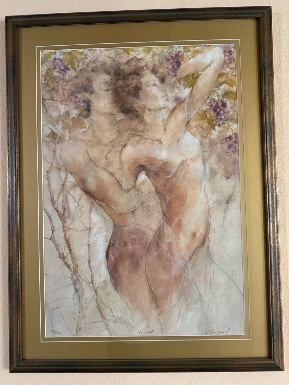 Framed limited edition seriolithograph “Harvest” by Gary Benfield 433/650